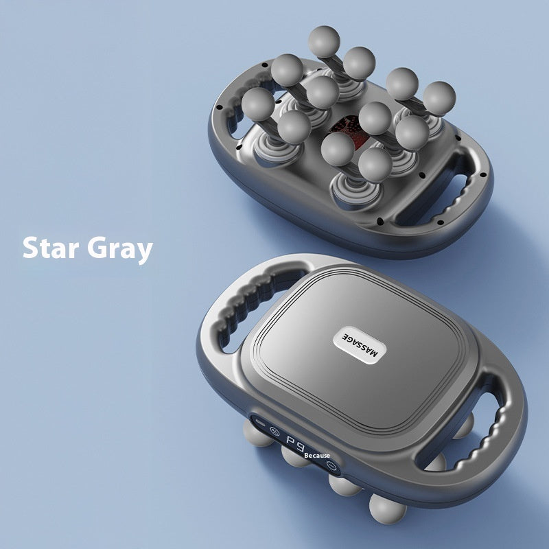 "12-Kopf Tiefenmassagegerät - Hochfrequenz-Vibrations-Entspannung für Rücken und Taille, Mehrstufige Einstellung, LCD-Display, Bürstenmotor"