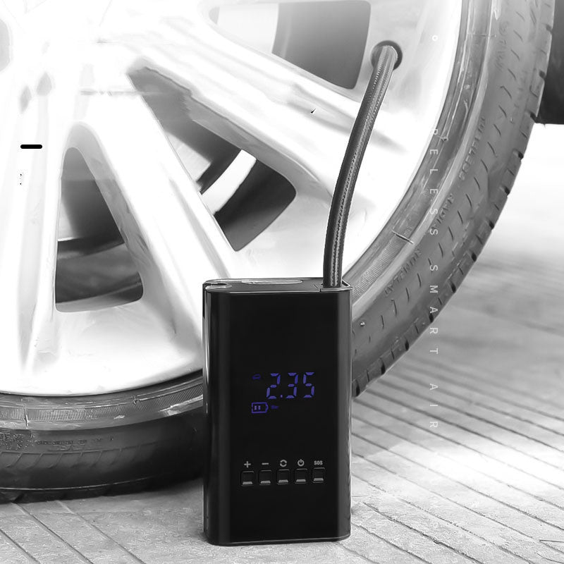 "Kompakter Digitaler Auto-Luftkompressor - Drahtlos, Tragbar & Smart mit Hochleistungs-USB-Aufladung"