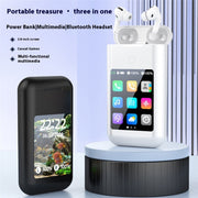 "Multifunktionaler Smart Power Bank In-Ear-Headset mit 28-Zoll Multimedia Display - Klarer Klang & Praktische Energieversorgung für Unterwegs"