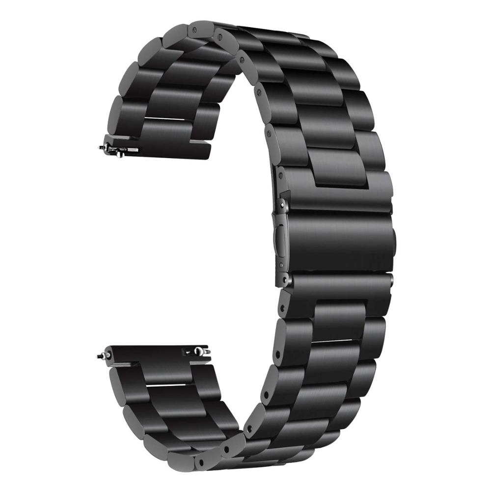 "Vielseitige Edelstahl Armbanduhr mit Drei-Perlen-Stahlband in Verschiedenen Farben - 20mm Interface Größe"