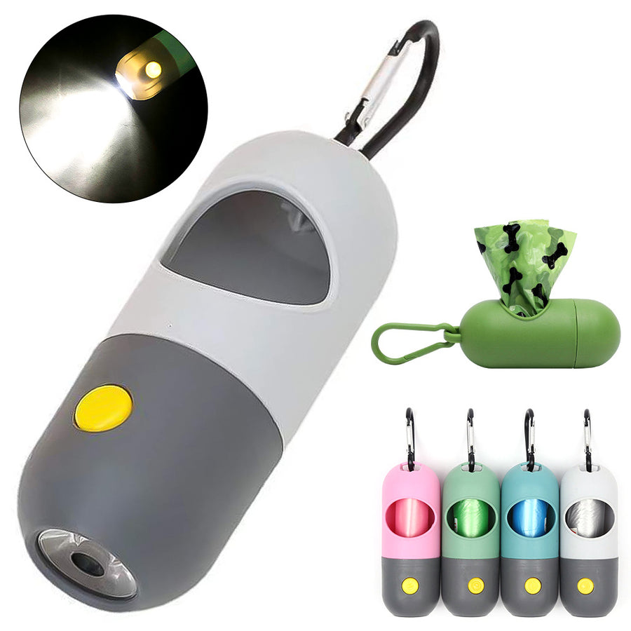 "LED-Leuchten Haustier Kotbeutelspender - Leicht zu Zerreißen, Dicker & Auslaufsicher - Ideal für Hunde & Katzen - Tragbar und Praktisch für Reisen"