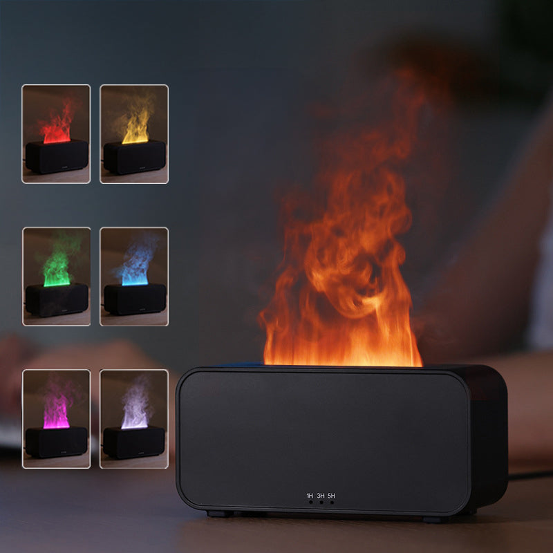 "USB Aromatherapie Diffusor mit Zeitschaltuhr, Flammen-Simulation und Beruhigendem Nebel - Ideal für Haushalt und Büro"