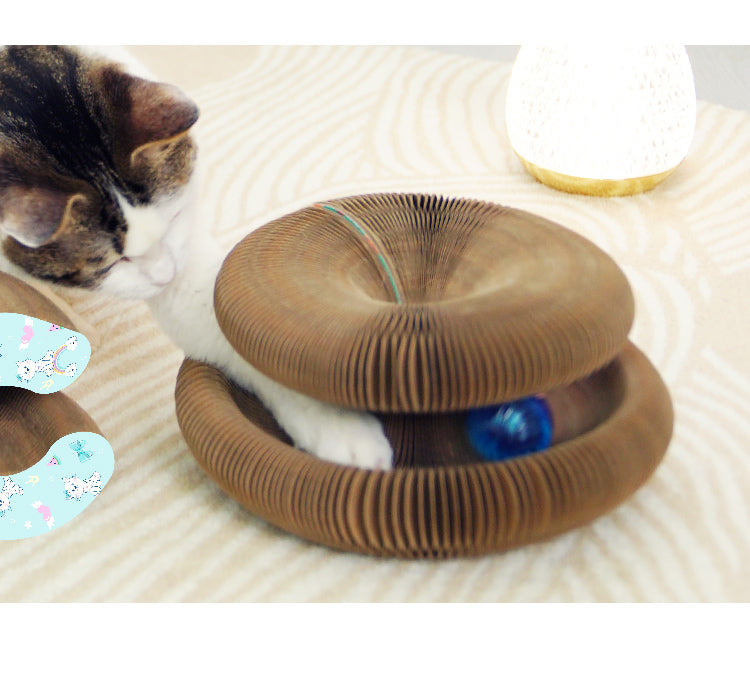 "Großhandel Hersteller Verformbarer Interaktiver Wellpappe Faltbarer Katzenkratzbaum aus Karton"