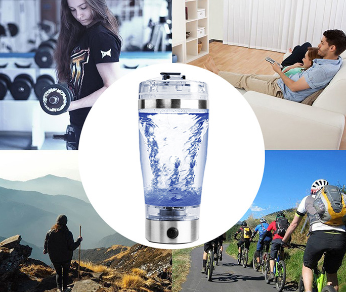"Elektrischer Eiweiß-Shake-Mixer USB, Tragbarer Milch-Kaffee-Blender, Fitness-Sportflasche 600ml, Leicht zu Reinigen, Perfekt für Unterwegs"