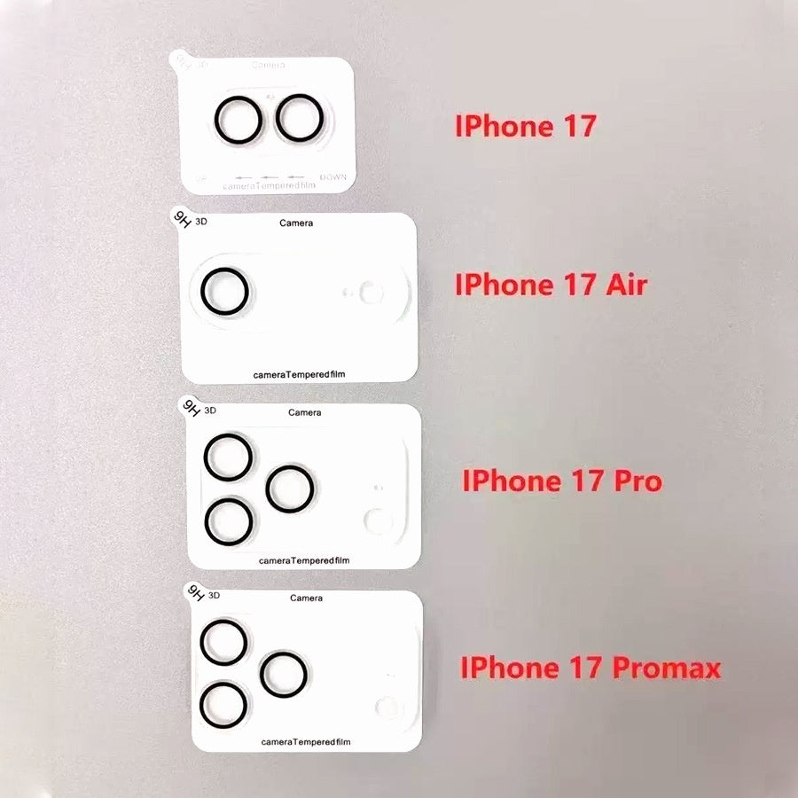 "Premium Gehärtetes Glas Linsenschutz für iPhone 17 Serie - Explosionssicher, Staubdicht und Vollbildschutz - Schwarz, Weiß und Gelb"