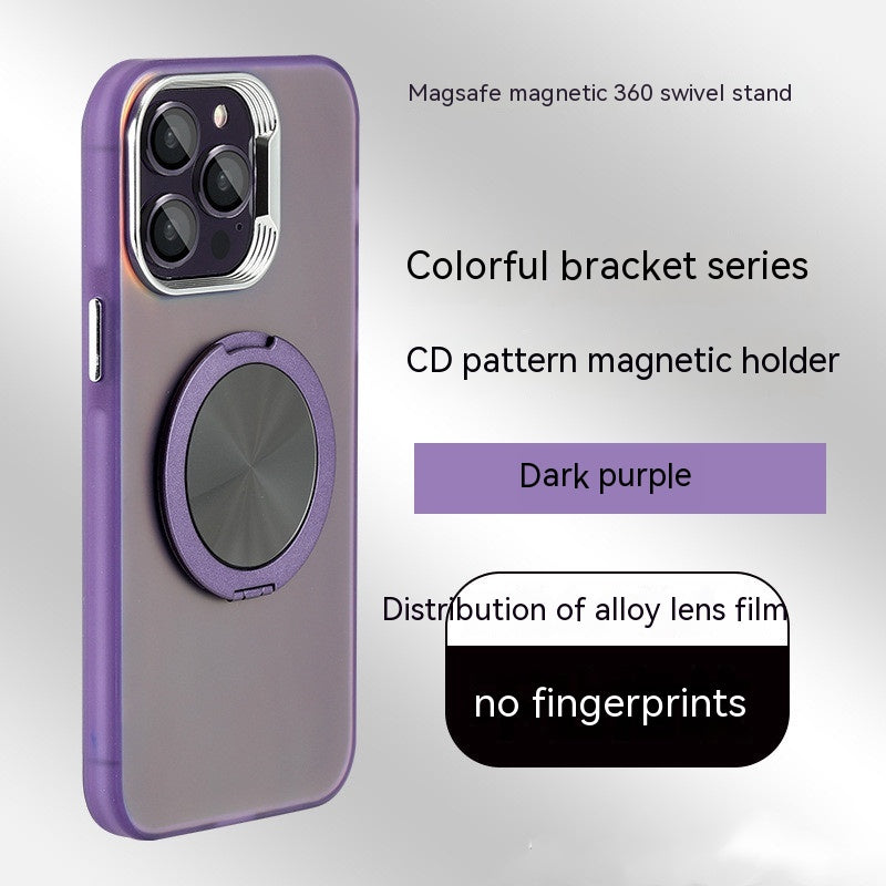 "Farbenfrohe 360° Drehbare Magnetische Handyhülle mit Klebehalterung und Legierungslinsenschutz für iPhone - Stoßfest, Wärmeableitung, Anti-Fall, Anti-Fingerabdruck"