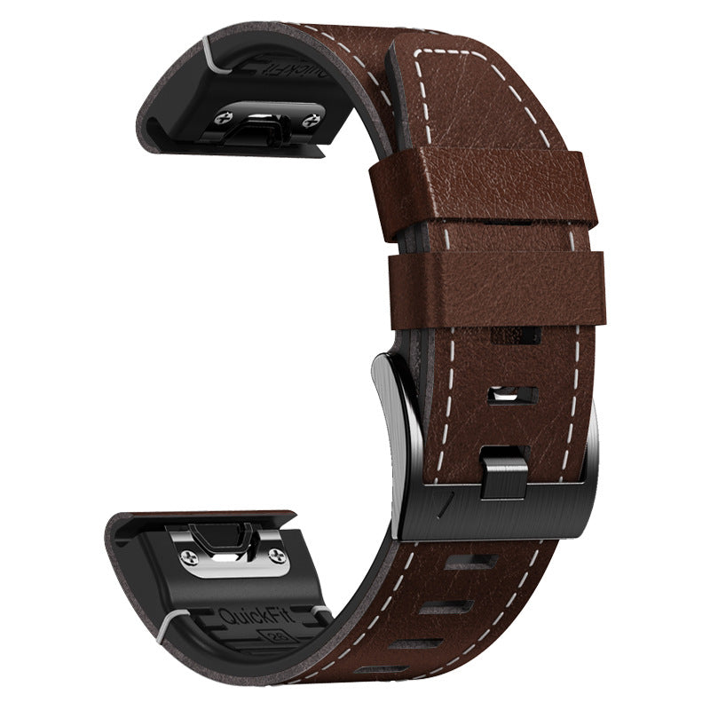 "Premium Lederarmband 22-26mm in Schwarz, Braun, Kaffee - Geschäftsstil, perfekt für jede Uhr"