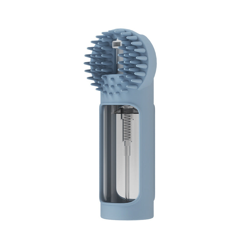 "Multifunktionale 2-in-1 Silikon Haustier-Badebürste in Grau und Blau"