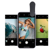 "Drei-in-Eins Handy Objektiv: Weitwinkel, Makro, Fisheye für die meisten Mobiltelefone und Tablets - Schwarz"