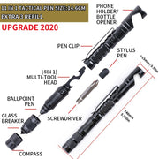 "Multifunktionaler Tactical Pen - Robustes Outdoor Survival Tool mit Kompass & Flaschenöffner"