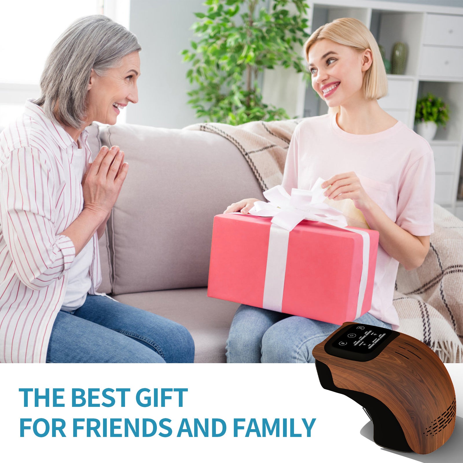 Intelligentes Heimgerät Elektrisches intelligentes Knie-Massagegerät mit Knetfunktion und Heizfunktion Wiederaufladbares Knie-Massagegerät zur Schmerzlinderung mit Infrarot-Laser und Vibration