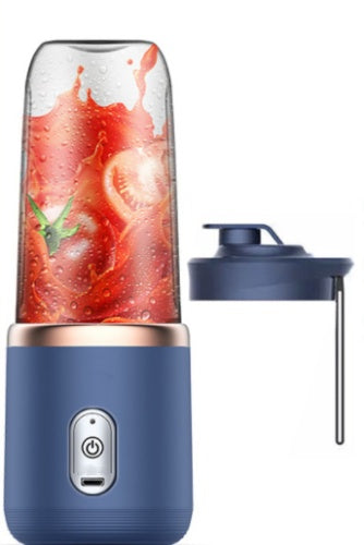 "Tragbarer 6-Klingen-Mini-Saftpresse Mixer: Smoothie-Zubereiter, Obstquetscher & Eiszerkleinerer, USB aufladbar, 140W Leistung, Dunkelblau"