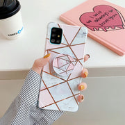 "Glänzende Marmor Handyhülle mit Heißprägung - Modisches und Einfaches Design, TPU Material"