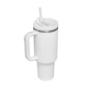 "40oz Edelstahl-Isolierbecher mit Strohhalm und Tragegriff, BPA-frei, Leckfest, Ideal für Auto und Reisen, Große Kapazität"