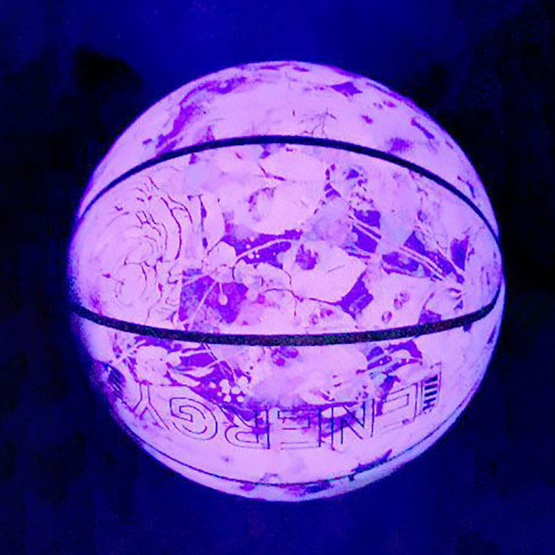 "Langlebiger Leuchtender Basketball im Regenbogen-Blumenmuster, Modisch Minimalistisch, Größe 7"