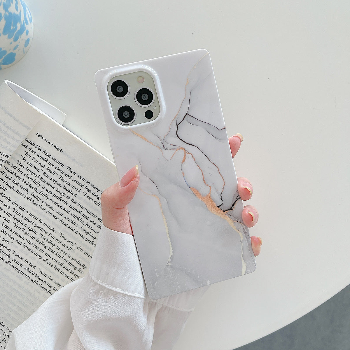 "Stilvolle Marmormuster Silikon Handyhülle - Rutschfeste Kante, Mode & Schutz für iPhone Modelle"