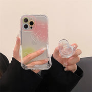 "Stilvolle Smudge Line Love TPU Rückenschale für iPhone 14, 13 und 12 Modelle mit optionalem Halter"