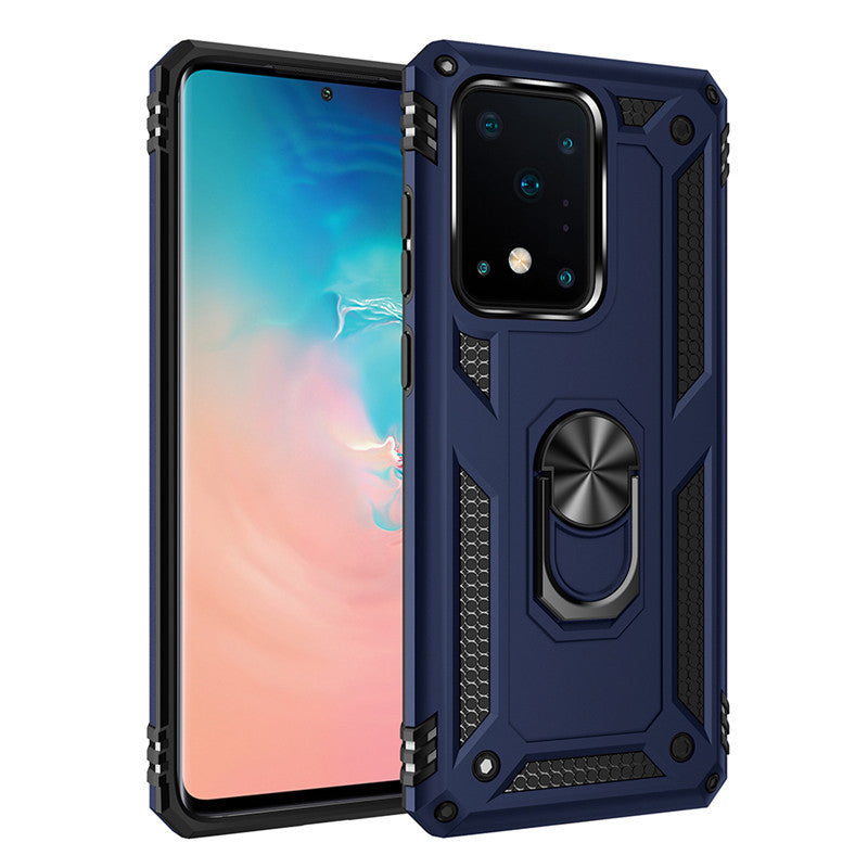 "Robuste Samsung S20 Ultra/S20Plus/A81 Handyhülle: Militärischer Anti-Fall Schutz mit Ringhalterung - TPU+PC, Injektionsverfahren, Verschiedene Farben"