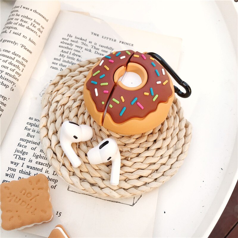 "Silikon Donut Design Hülle für Apple AirPods Pro - Umweltfreundlich, Stoßfest, Schmutzabweisend mit Staubstecker"