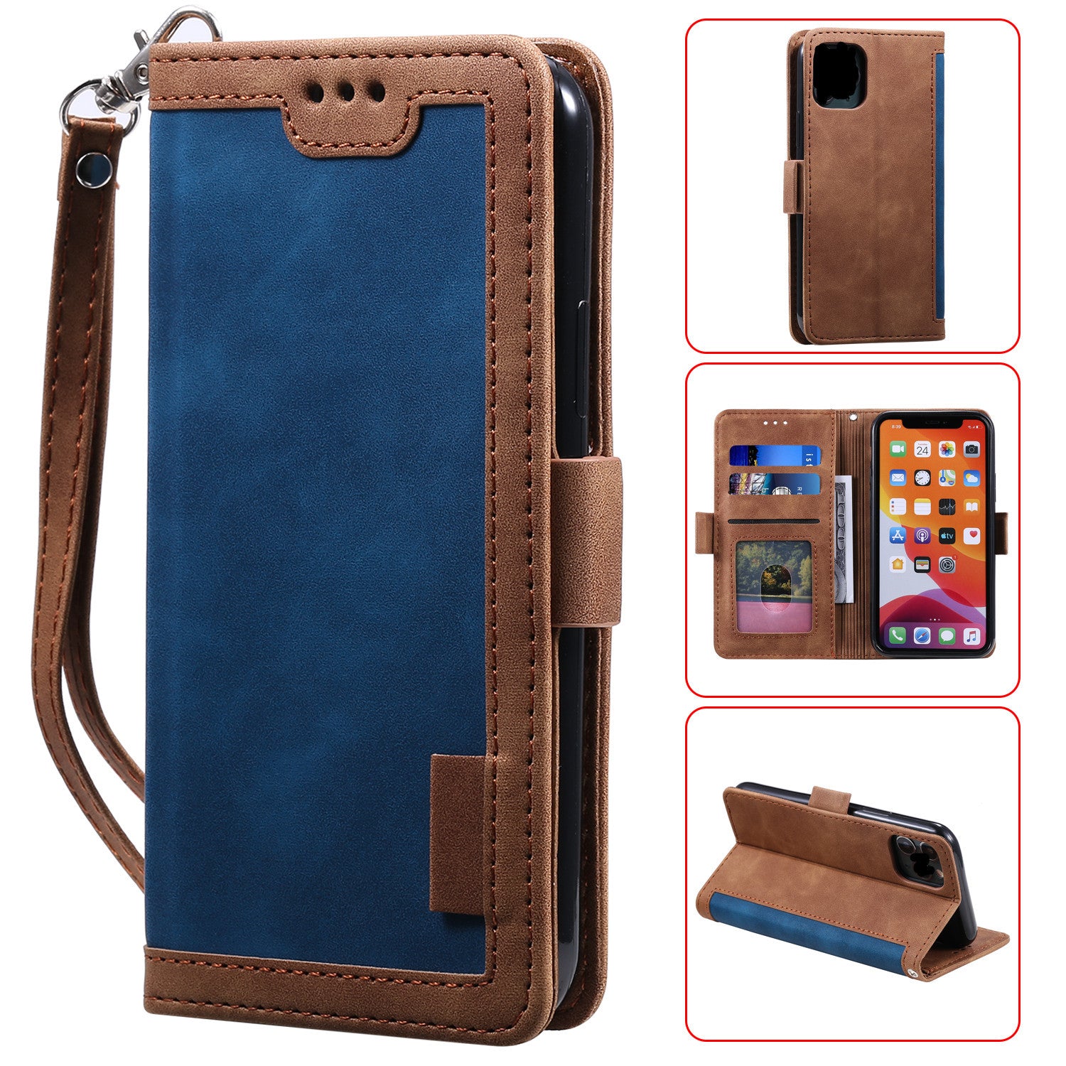 iPhone 12 & SE Retro Lederhülle mit Kartenfächern – Eleganter Rundumschutz