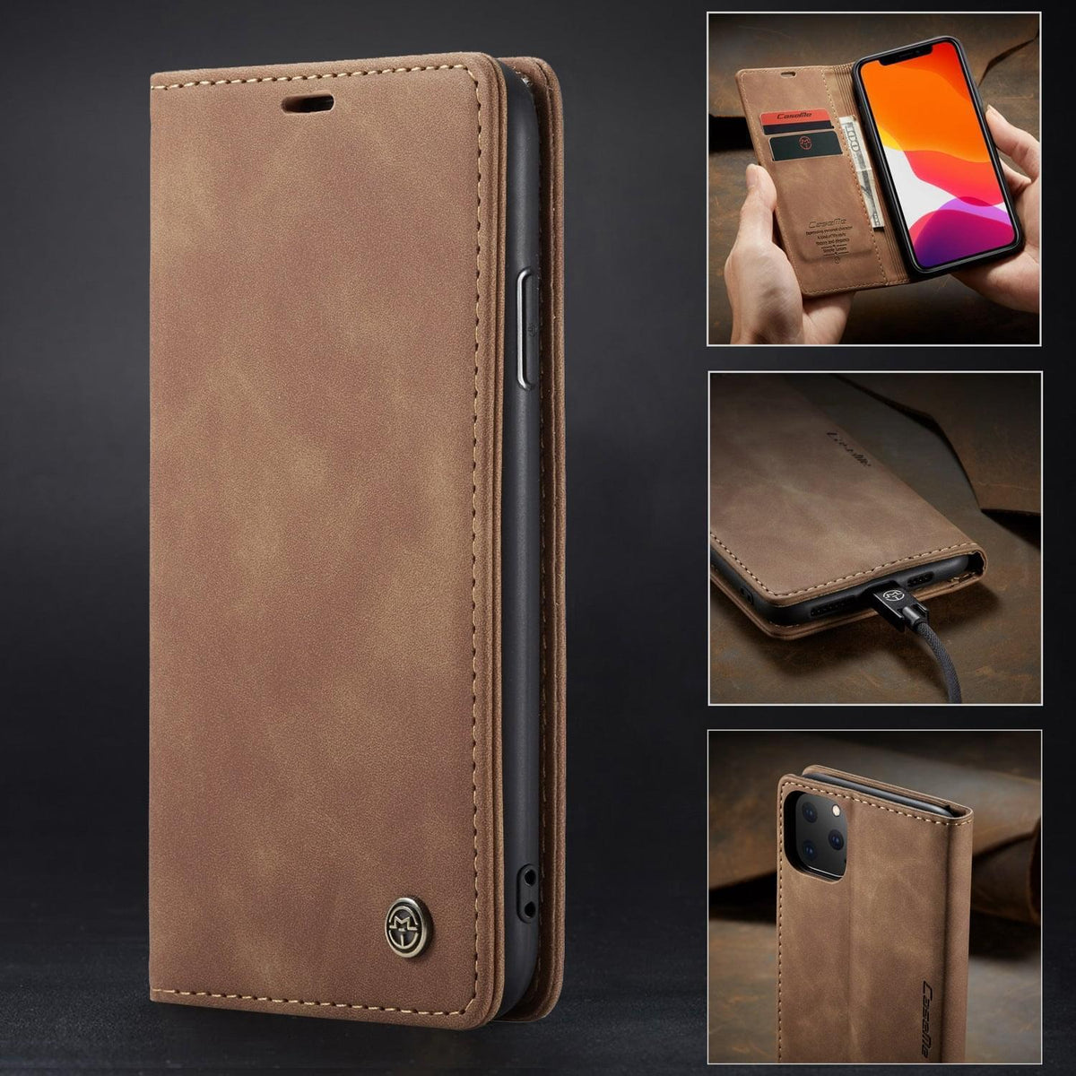 Stylische und schützende Flip-Handytasche für iPhone mit Kartenfach