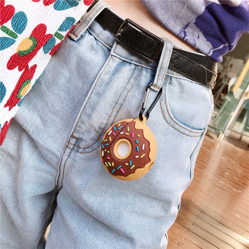 "Silikon Donut Design Hülle für Apple AirPods Pro - Umweltfreundlich, Stoßfest, Schmutzabweisend mit Staubstecker"