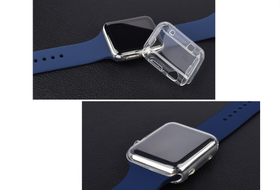 "Apple Watch Schutzgehäuse, Vollständig Transparent TPU, Kratzfest, Stoßfest - Kompatibel mit 2. und 3. Generation"