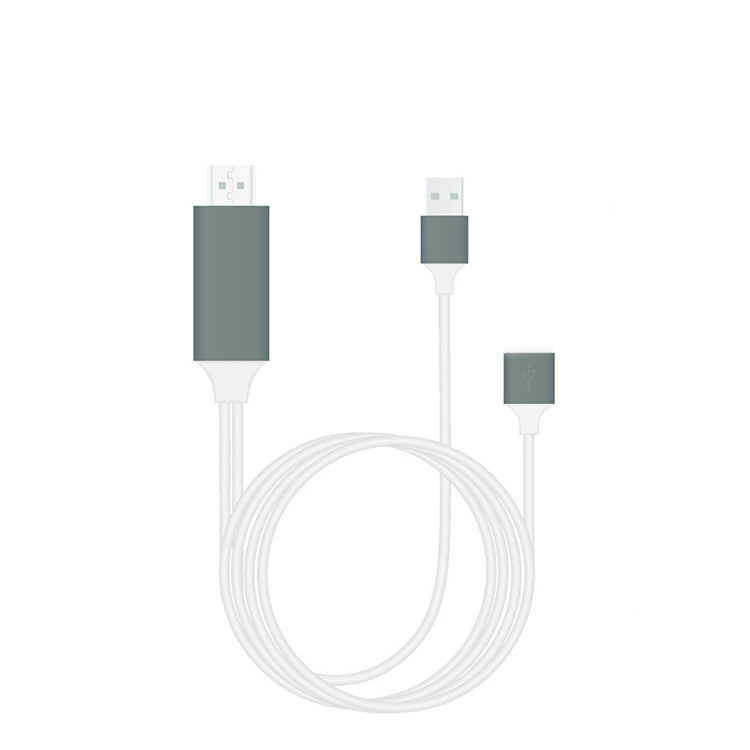 "Universelles 2M HDMI TV AV Adapterkabel, Kompatibel mit Apple iPhone 5 6 6S 7 7 Plus, USB 1080P, Unterstützt Aufladung und 4K x 2K @30Hz Auflösung"