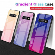 "Schlichte Gradienten Glas Handyhülle - Rückseite Schutz für Samsung, TPU + Gehärtetes Glas"