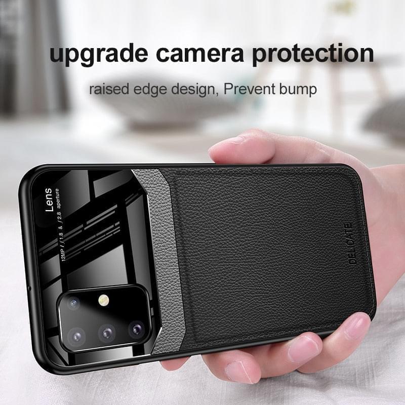 "Premium Leder Stoßfeste Hülle für Samsung S20 - Minimalistisches Design und Hochwertige Verarbeitung"