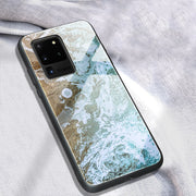 "Stylische Handyhülle aus Marmor-Glas - Modische Rückabdeckung aus TPU und gehärtetem Glas"