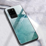 "Stylische Handyhülle aus Marmor-Glas - Modische Rückabdeckung aus TPU und gehärtetem Glas"
