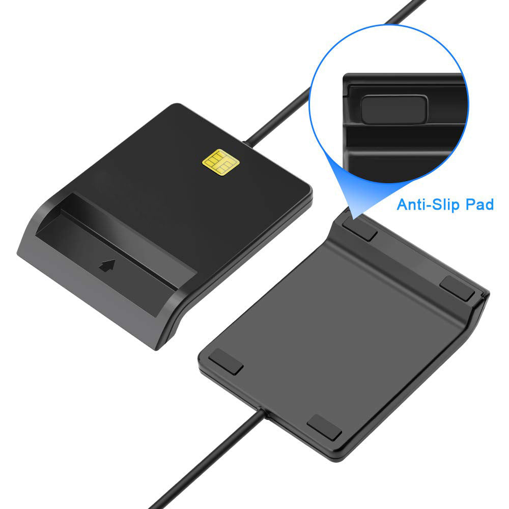 "DM-HC65 USB Smart Card Reader - Universalles Lesegerät für Bank-, SIM- und ID-Karten, Unterstützt Windows & Mac"