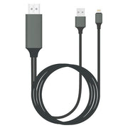 "Universelles 2M HDMI TV AV Adapterkabel, Kompatibel mit Apple iPhone 5 6 6S 7 7 Plus, USB 1080P, Unterstützt Aufladung und 4K x 2K @30Hz Auflösung"