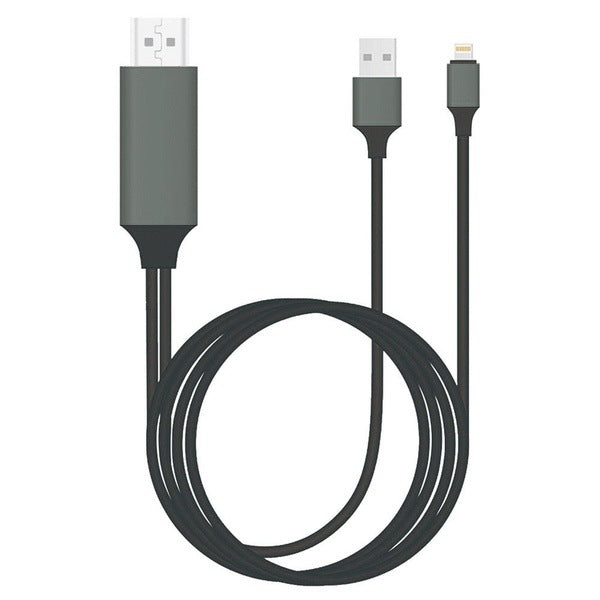 "Universelles 2M HDMI TV AV Adapterkabel, Kompatibel mit Apple iPhone 5 6 6S 7 7 Plus, USB 1080P, Unterstützt Aufladung und 4K x 2K @30Hz Auflösung"