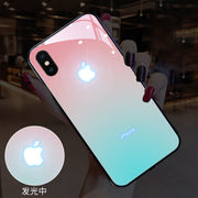 "Leuchtende Handyhülle für iPhone 11 Pro, XS Max, XR & 13: Sprachgesteuertes Farblicht, Gehärtetes Glas, Verschiedene Farben & Muster"