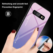 "Schlichte Gradienten Glas Handyhülle - Rückseite Schutz für Samsung, TPU + Gehärtetes Glas"
