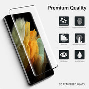 "Samsung Galaxy S21 Ultra 5G Gehärtetes Glas - HD 3D Vollbildschutz, Kratzfest, Fingerabdruckfrei, Automatische Reparatur"