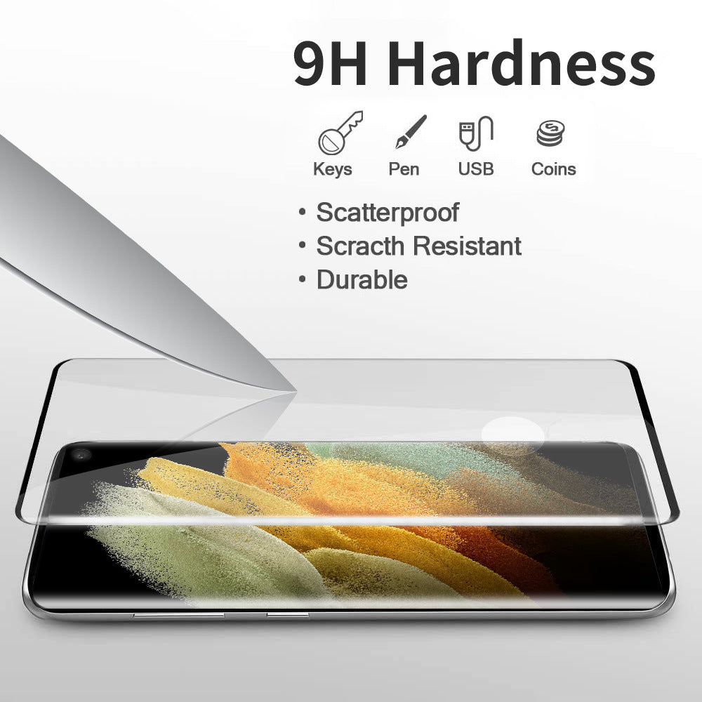 "Samsung Galaxy S21 Ultra 5G Gehärtetes Glas - HD 3D Vollbildschutz, Kratzfest, Fingerabdruckfrei, Automatische Reparatur"