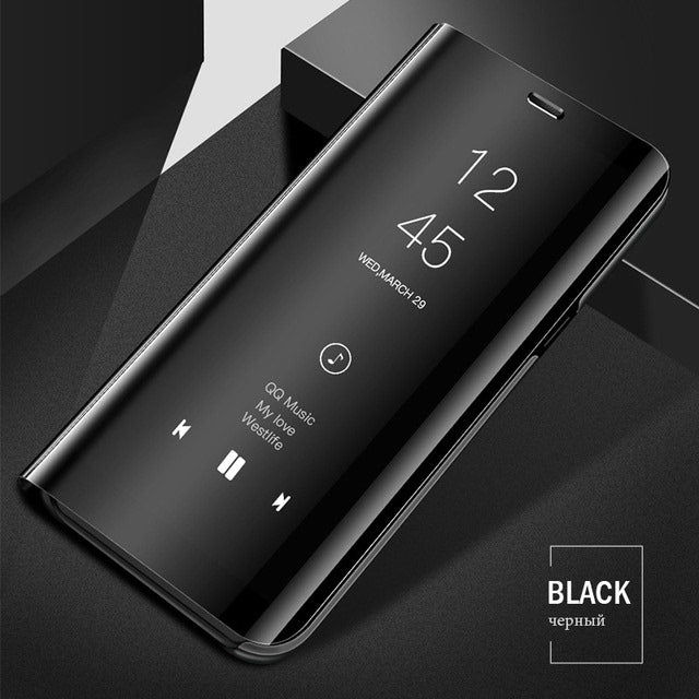 "Spiegelflip-Hülle für Samsung Galaxy S20, S10, S9, Note 20 & mehr - Stoßfest, Schmutzabweisend mit Ständer"