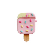 "Kompatibel mit Apple Airpods1/2 Generation: Popsicle Ohrhörerhülle im Cartoon-Stil - Silikon Flip-Typ, erhältlich in Pink und Braun"