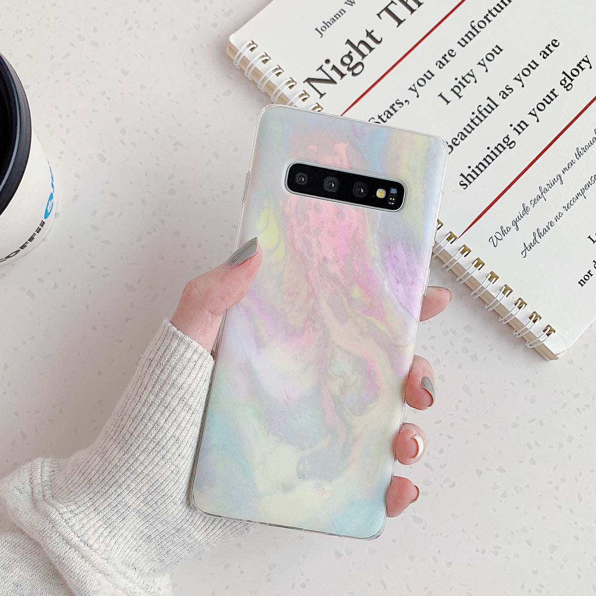 "Gradient Frosted Korallen Marmor Muster Handyhülle - Einfache Weiche Schutzhülle für Samsung"