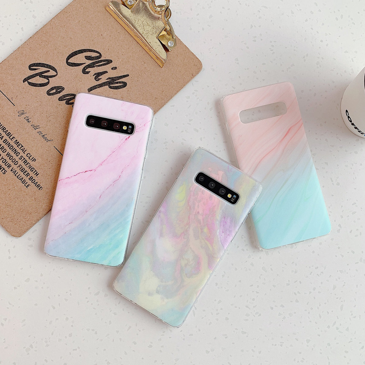 "Gradient Frosted Korallen Marmor Muster Handyhülle - Einfache Weiche Schutzhülle für Samsung"