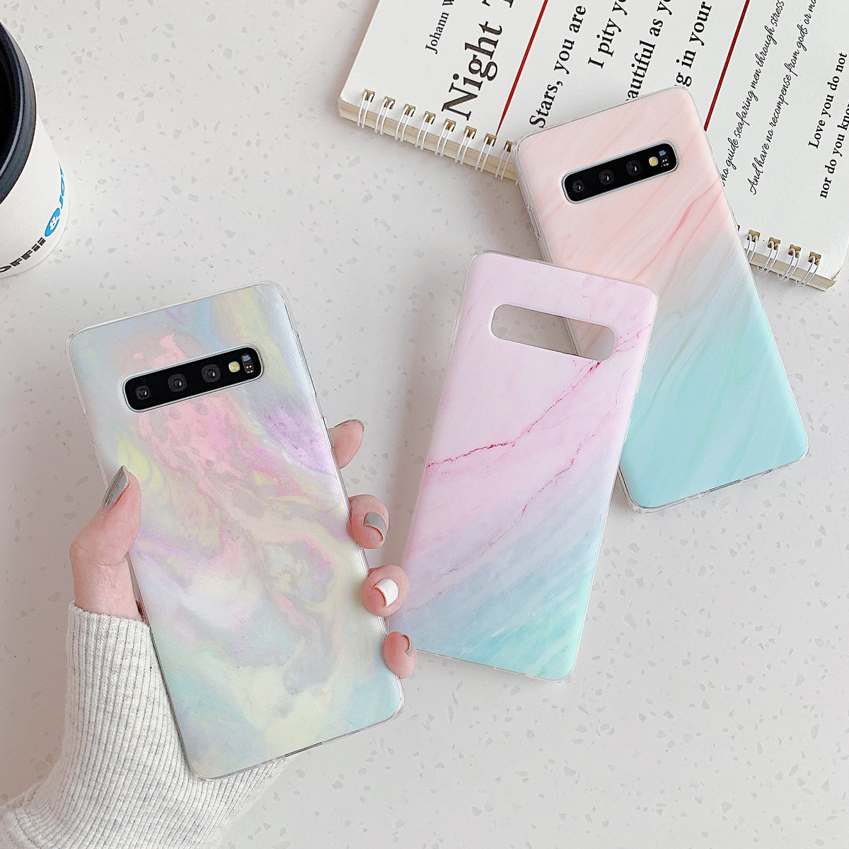 "Gradient Frosted Korallen Marmor Muster Handyhülle - Einfache Weiche Schutzhülle für Samsung"