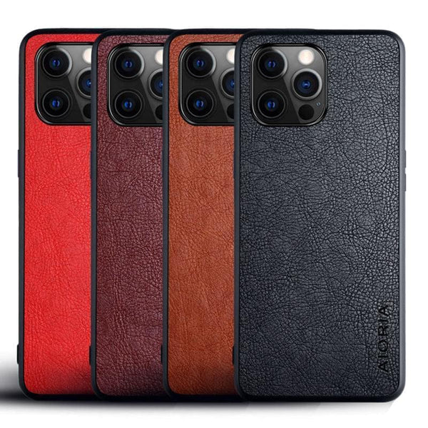 "Premium TPU Handyhülle mit Litschi-Muster - Kompatibel mit iPhone 11, 11 Pro, 12 Mini, 12 Pro & Max - Business-Stil in Vier Farben"