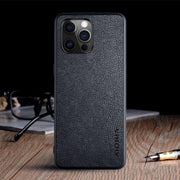 "Premium TPU Handyhülle mit Litschi-Muster - Kompatibel mit iPhone 11, 11 Pro, 12 Mini, 12 Pro & Max - Business-Stil in Vier Farben"