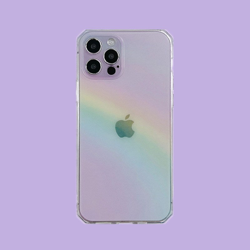 Stilvolle halbtransparente Regenbogen-Handyhülle für Apple iPhone Modelle 🌈