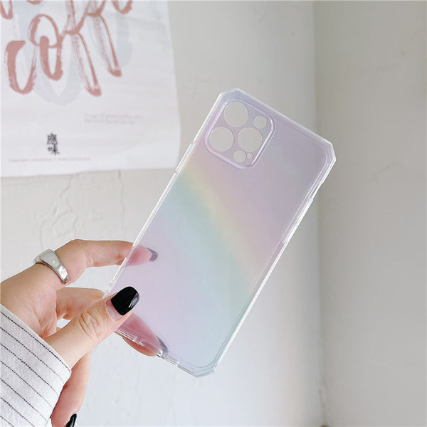 Stilvolle halbtransparente Regenbogen-Handyhülle für Apple iPhone Modelle 🌈