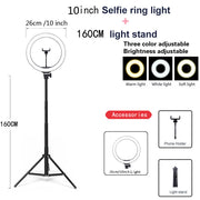 "Professionelles Studio Foto & MakeUp Licht mit einstellbarem Stativ, dimmbarem LED Ringlicht, USB-Ladefunktion - Kompatibel mit iPhone Modellen"
