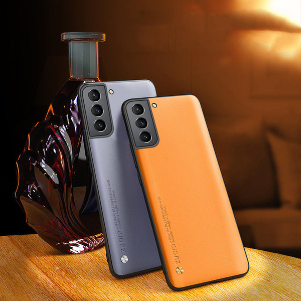 "Luxus PU-Leder Handyhülle, Rückseitenschutz für Samsung S21 Serie, Industriedesign-Patent"